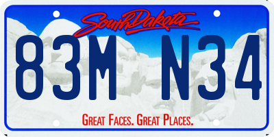 SD license plate 83MN34