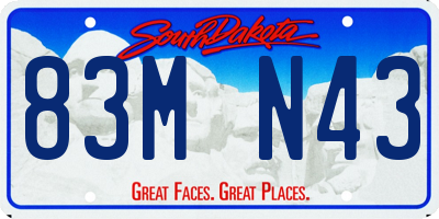 SD license plate 83MN43