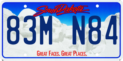 SD license plate 83MN84