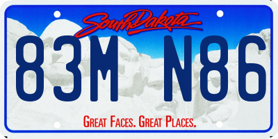 SD license plate 83MN86