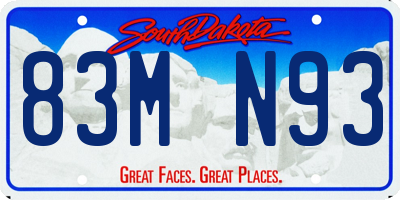 SD license plate 83MN93