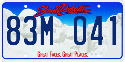 SD license plate 83MO41