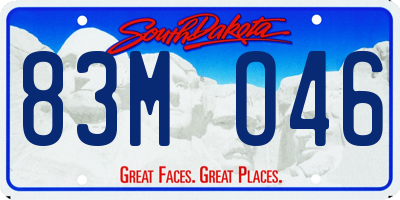 SD license plate 83MO46