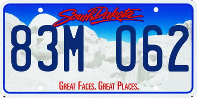 SD license plate 83MO62