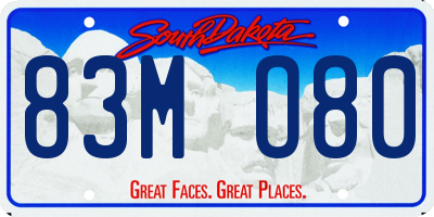 SD license plate 83MO80