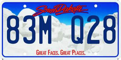 SD license plate 83MQ28