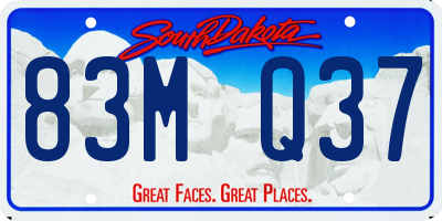 SD license plate 83MQ37
