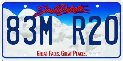 SD license plate 83MR20