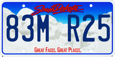 SD license plate 83MR25