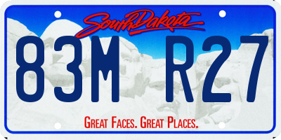 SD license plate 83MR27