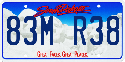 SD license plate 83MR38