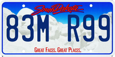 SD license plate 83MR99