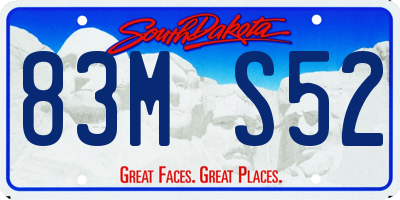 SD license plate 83MS52