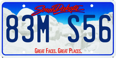 SD license plate 83MS56