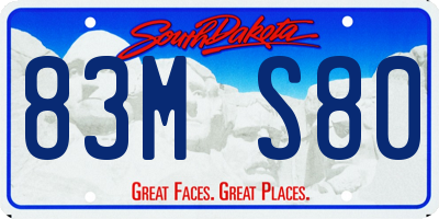 SD license plate 83MS80