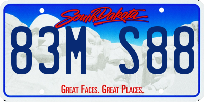 SD license plate 83MS88