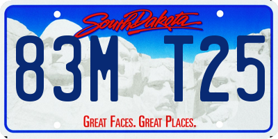 SD license plate 83MT25