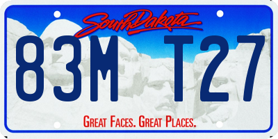 SD license plate 83MT27