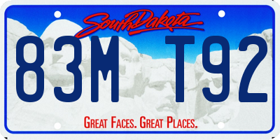 SD license plate 83MT92