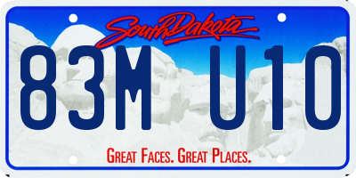 SD license plate 83MU10
