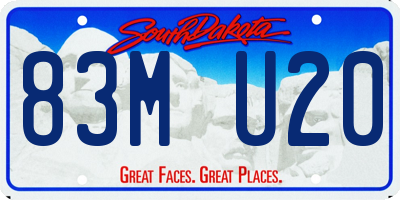 SD license plate 83MU20