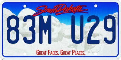 SD license plate 83MU29