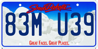 SD license plate 83MU39