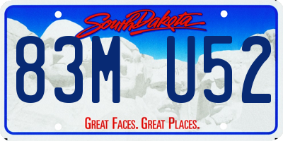 SD license plate 83MU52