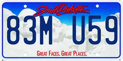SD license plate 83MU59