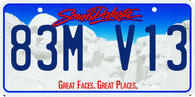 SD license plate 83MV13
