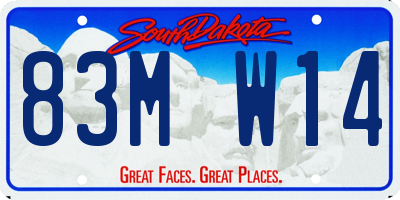 SD license plate 83MW14