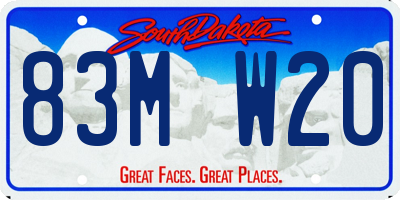 SD license plate 83MW20