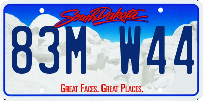 SD license plate 83MW44