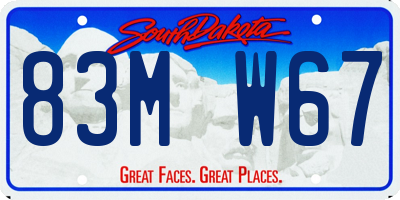 SD license plate 83MW67