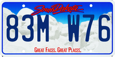SD license plate 83MW76