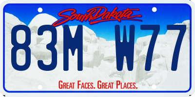SD license plate 83MW77
