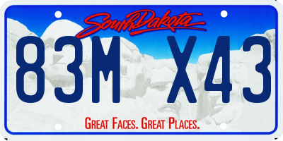 SD license plate 83MX43