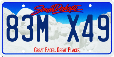 SD license plate 83MX49