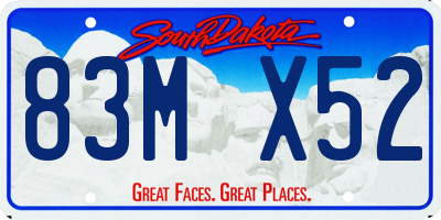 SD license plate 83MX52
