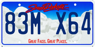 SD license plate 83MX64