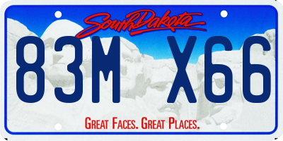 SD license plate 83MX66