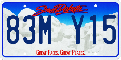 SD license plate 83MY15