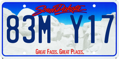 SD license plate 83MY17