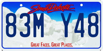 SD license plate 83MY48