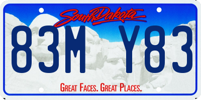 SD license plate 83MY83
