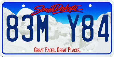 SD license plate 83MY84