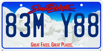 SD license plate 83MY88