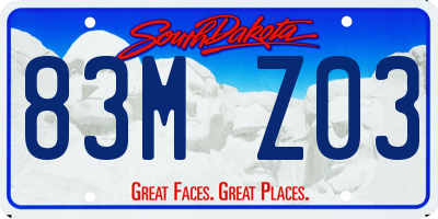 SD license plate 83MZ03