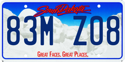 SD license plate 83MZ08