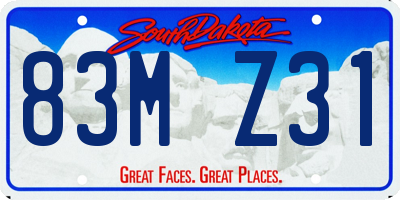 SD license plate 83MZ31